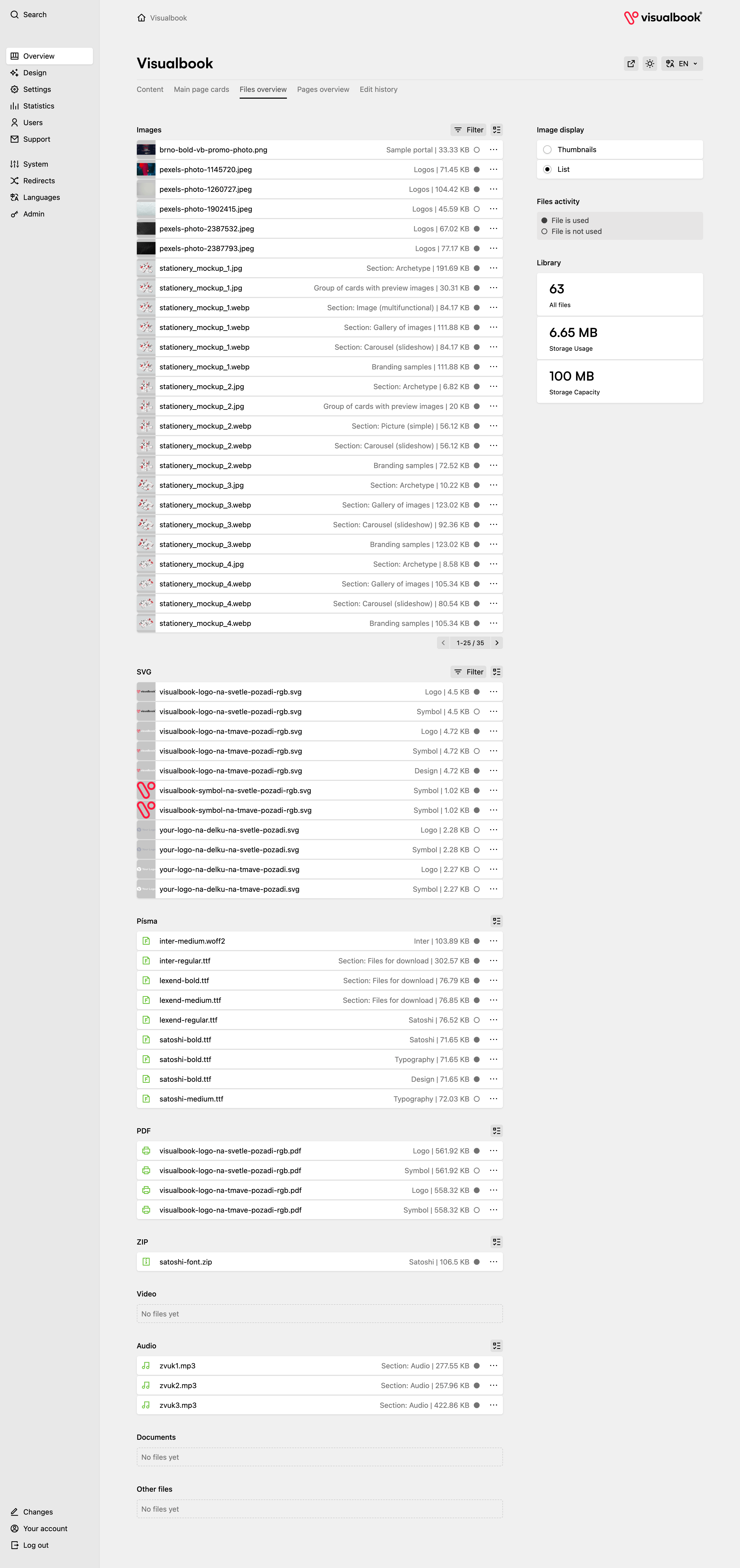 Panel screenshot of demo.visualbook.pro