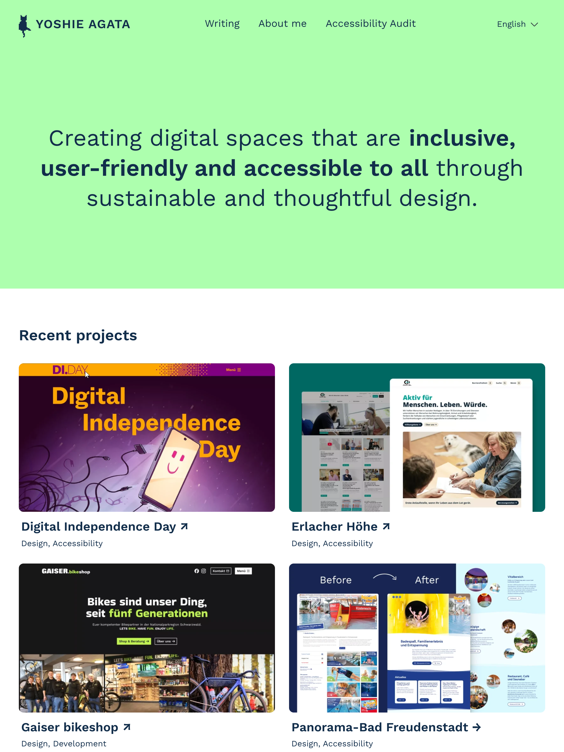 Screenshot of yoshieagata.com