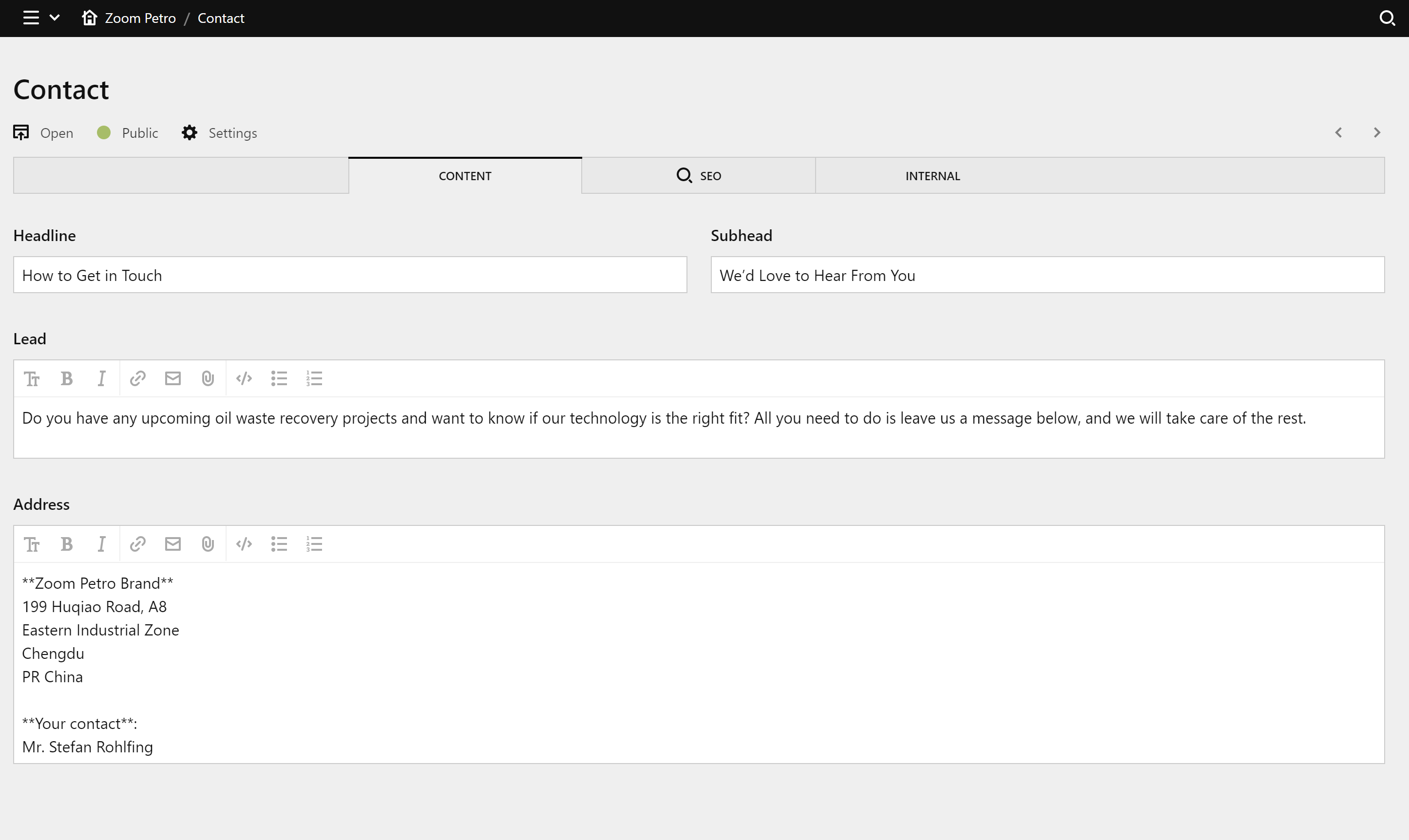 Panel screenshot of zp-tec.com