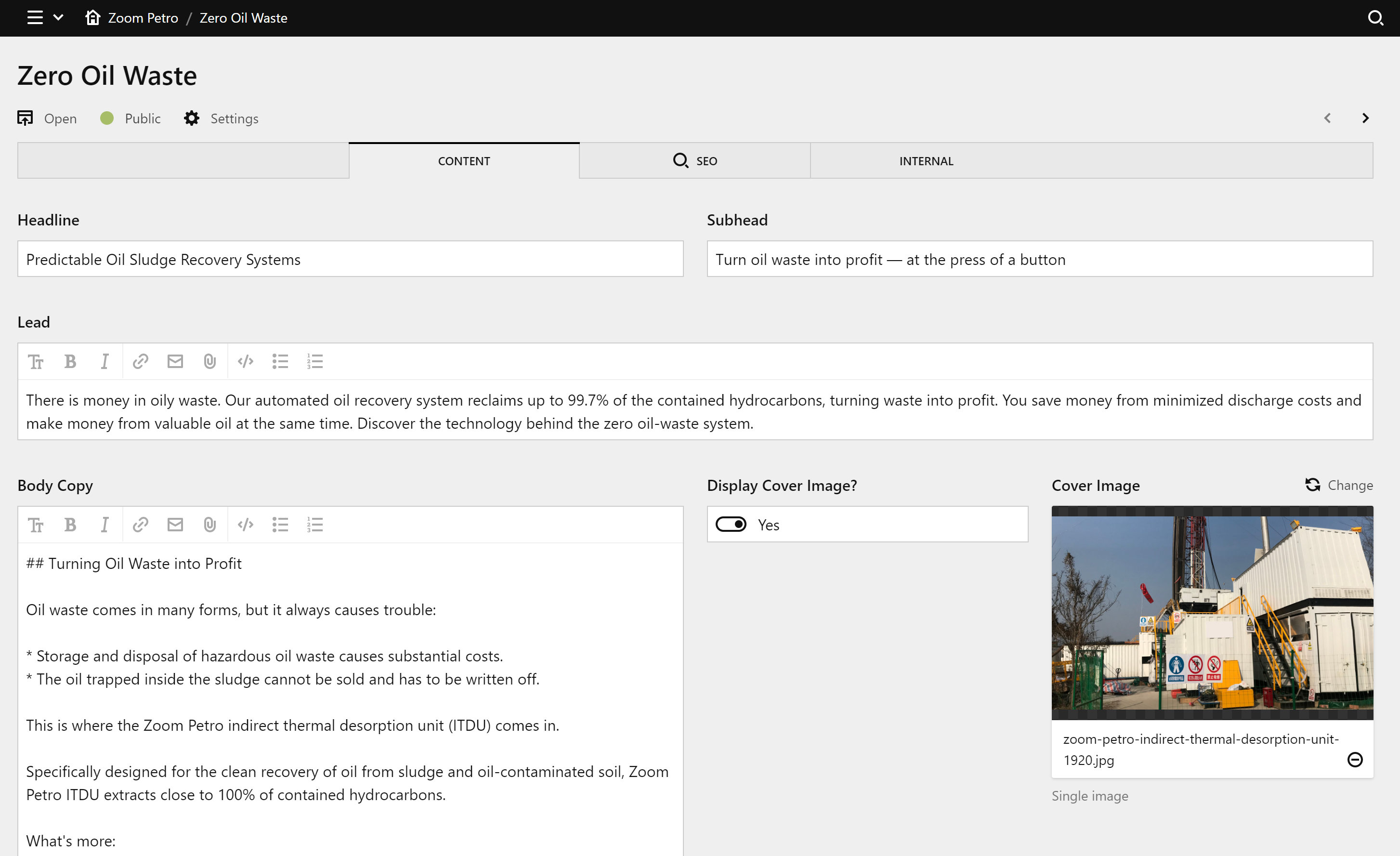 Panel screenshot of zp-tec.com