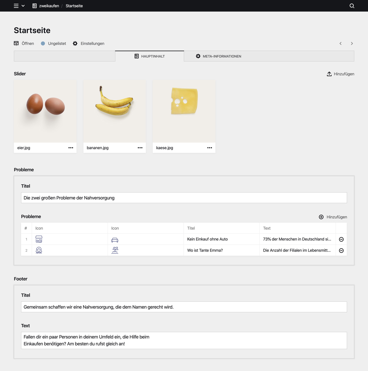 Panel screenshot of zwei.kaufen