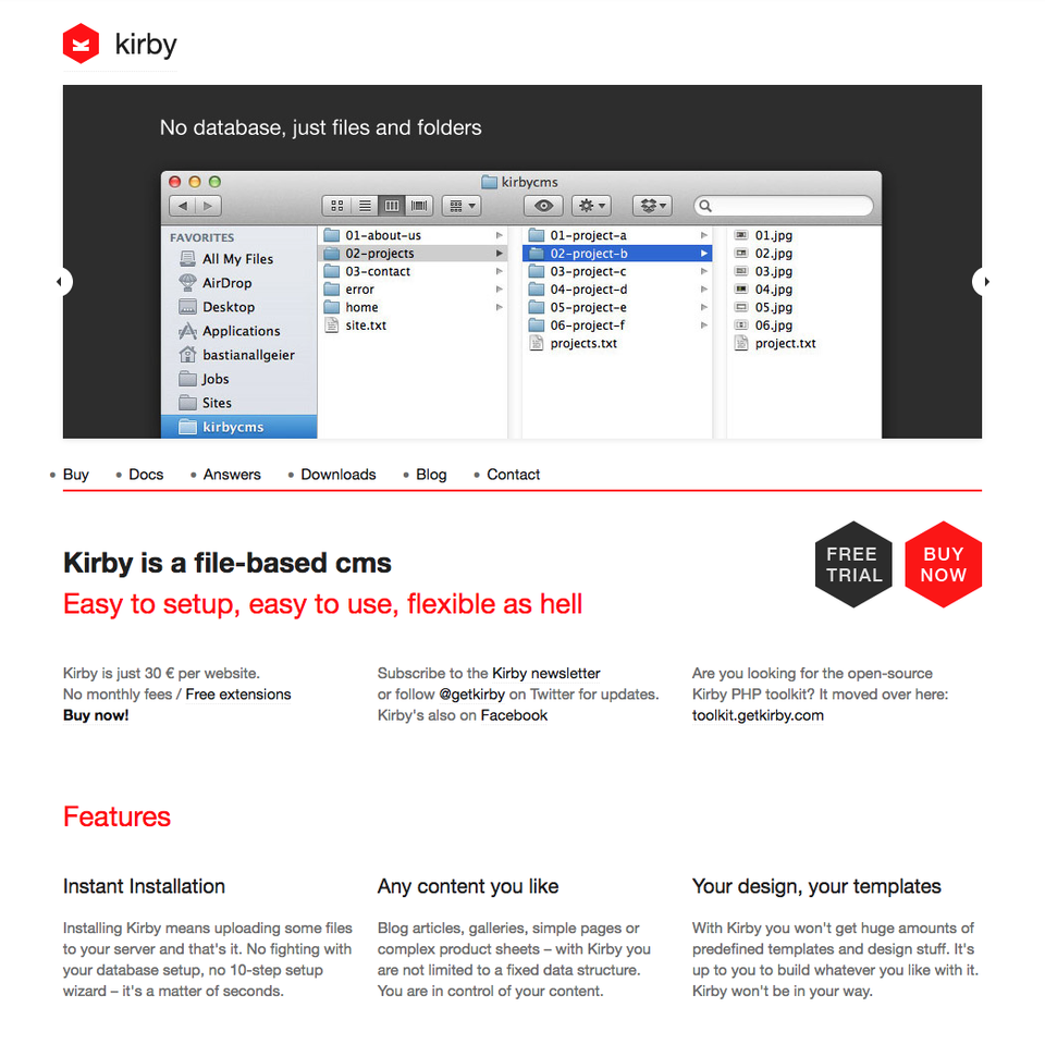 The first version of getkirby.com