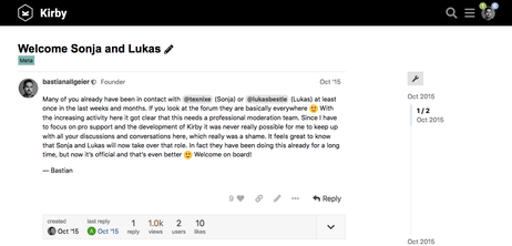 Introducing Sonja and Lukas as new moderators