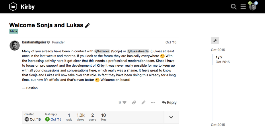 Introducing Sonja and Lukas as new moderators