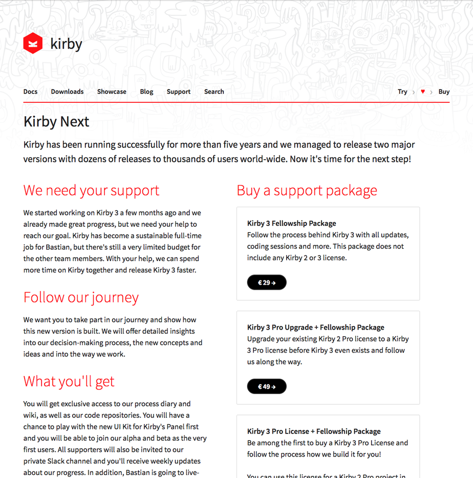 Introducing Kirby next and the supporter packages