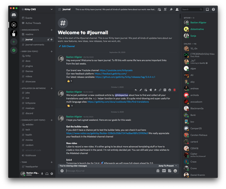 The intro post on our new Discord server