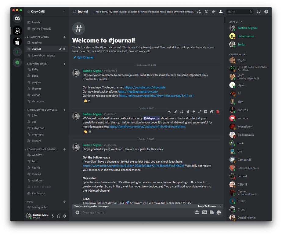The intro post on our new Discord server