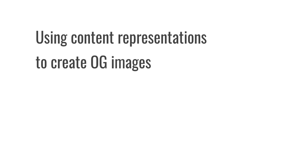 Open Graph image with only text generated with content representations