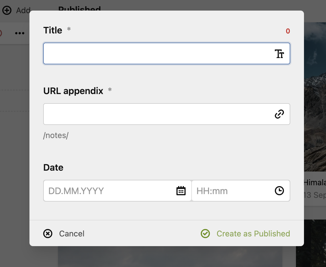 Page blueprint | Kirby CMS