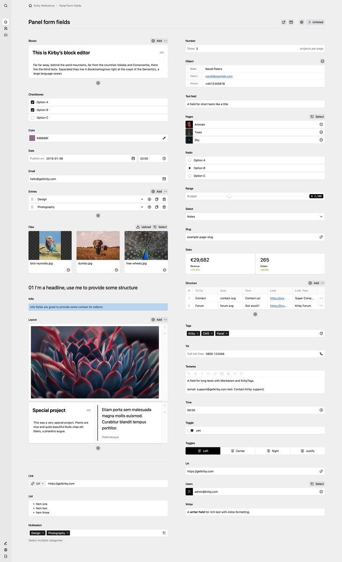 Fields | Kirby CMS