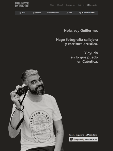 Screenshot of the Guillermo Latorre website