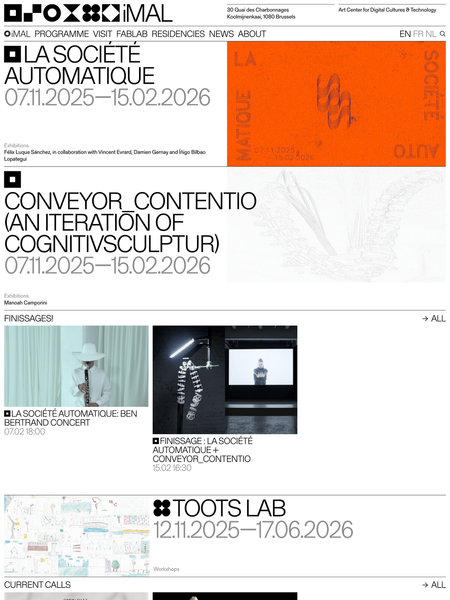 Screenshot of the Imal website