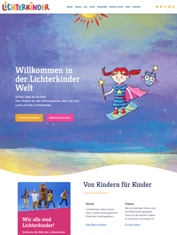 Screenshot of the Lichterkinder website