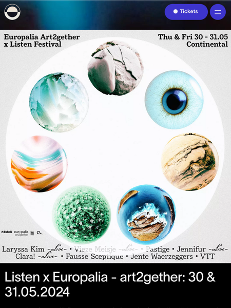 Screenshot of the Listen Festival website