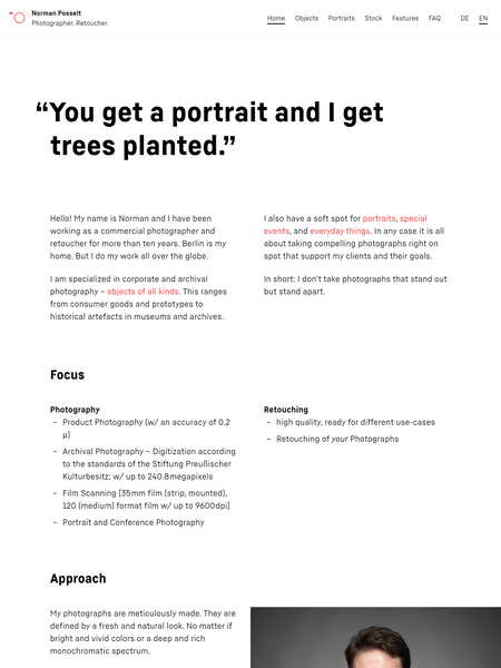 Screenshot of the Norman Posselt website