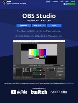 Screenshot of the OBS Studio website
