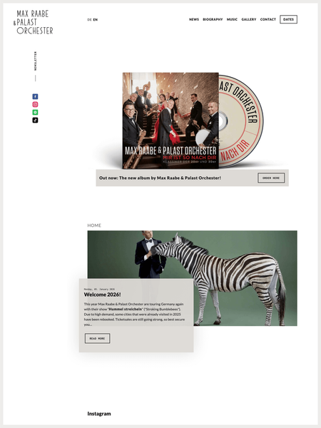 Screenshot of the Max Raabe website