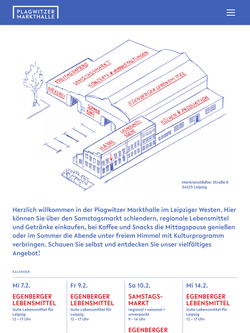 Screenshot of the Plagwitzer Markthalle website
