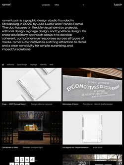 Screenshot of the ramel&middot;luzoir website