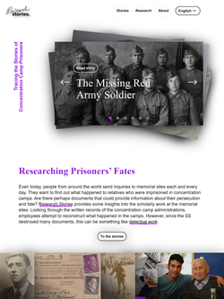 Screenshot of the Research Stories website