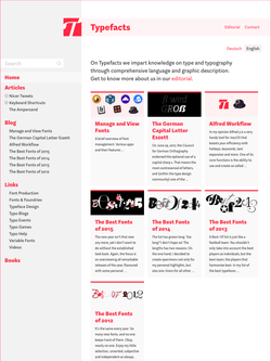 Screenshot of the Typefacts website