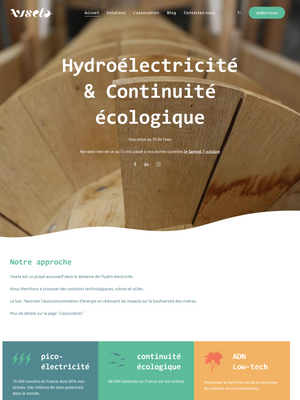 Screenshot of the Viseta website