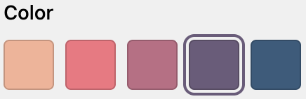 The color field can be simplified to show a set of predefined colors instead of offering a color picker