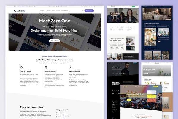 Screenshot of the Zero One theme
