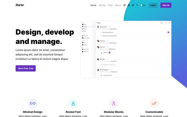 Screenshot of the Starter theme