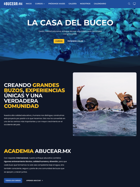 Screenshot of the abucear.mx website