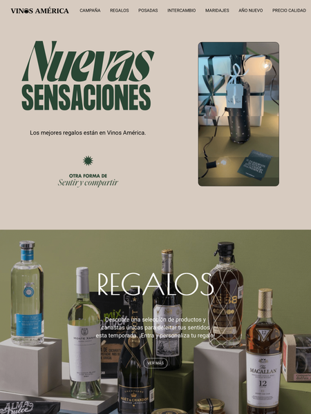 Screenshot of the catalogo.vinosamerica.com website