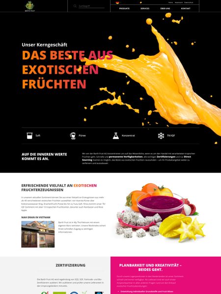 Screenshot of the barthfruit.ch website