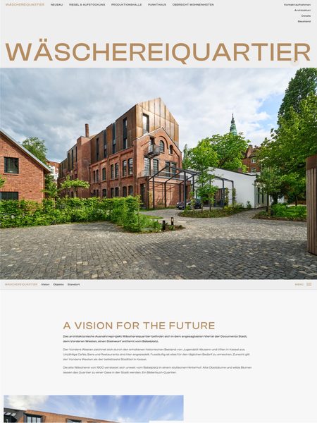 Screenshot of the W&auml;schereiquartier website