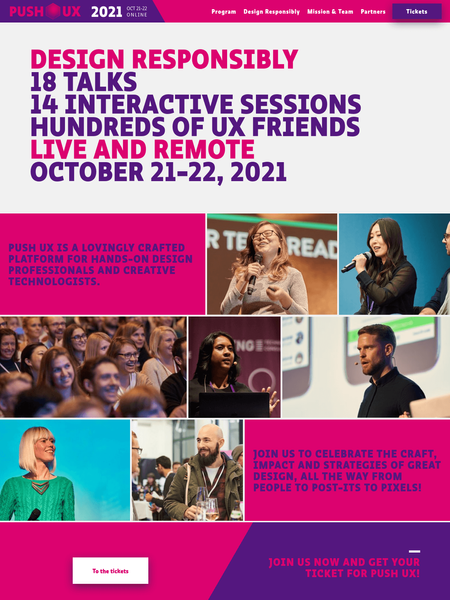 Screenshot of the push-conference.com website