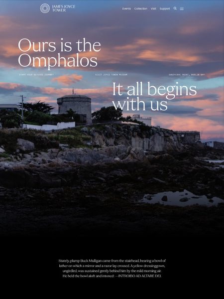 Screenshot of the joycetower.ie website