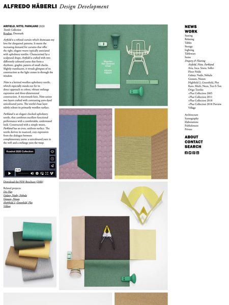 Screenshot of the Alfredo H&auml;berli Design Development website