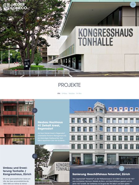 Screenshot of the Jaeger Coneco website