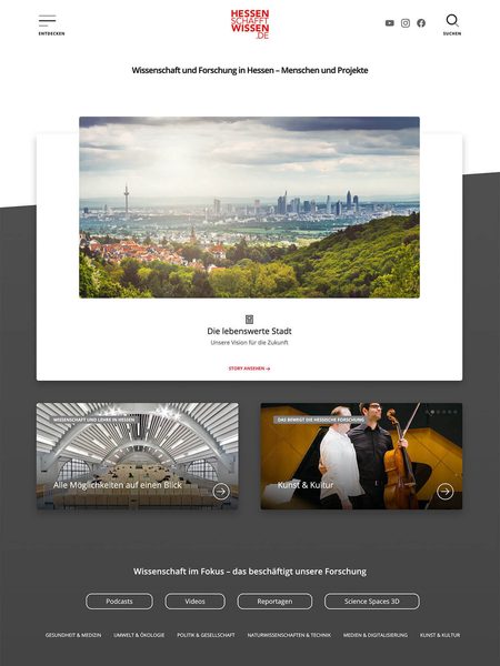 Screenshot of the hessen-schafft-wissen.de website