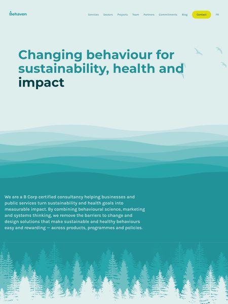 Screenshot of the behaven.com website