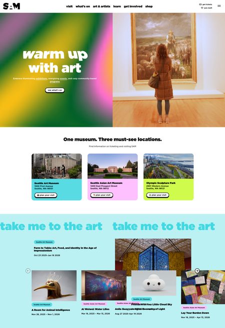 Screenshot of the seattleartmuseum.org website