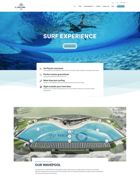 Screenshot of the surftown.de website
