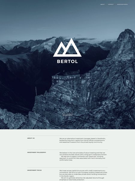 Screenshot of the bertol.se website
