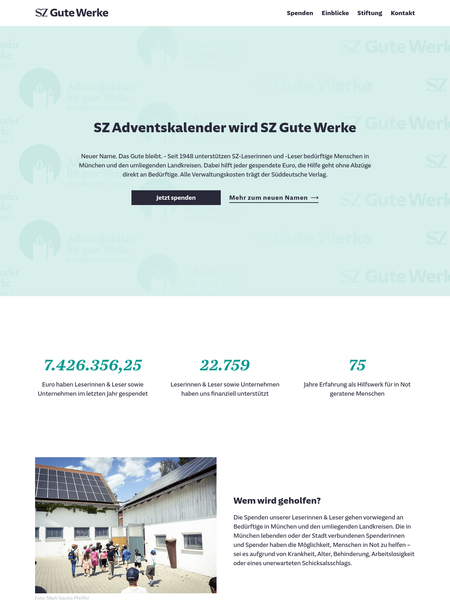 Screenshot of the sz-gutewerke.de website