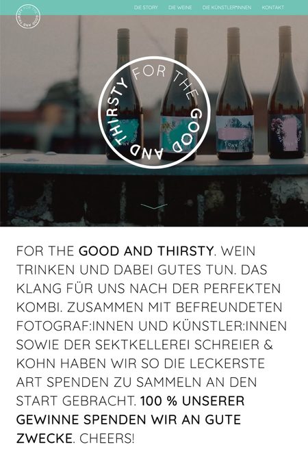 Screenshot of the for-the-good-and-thirsty.de website