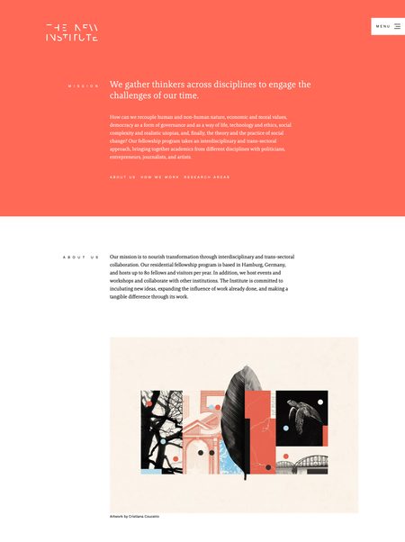 Screenshot of the thenew.institute website