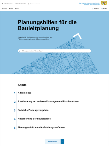 Screenshot of the planungshilfen.bayern.de website